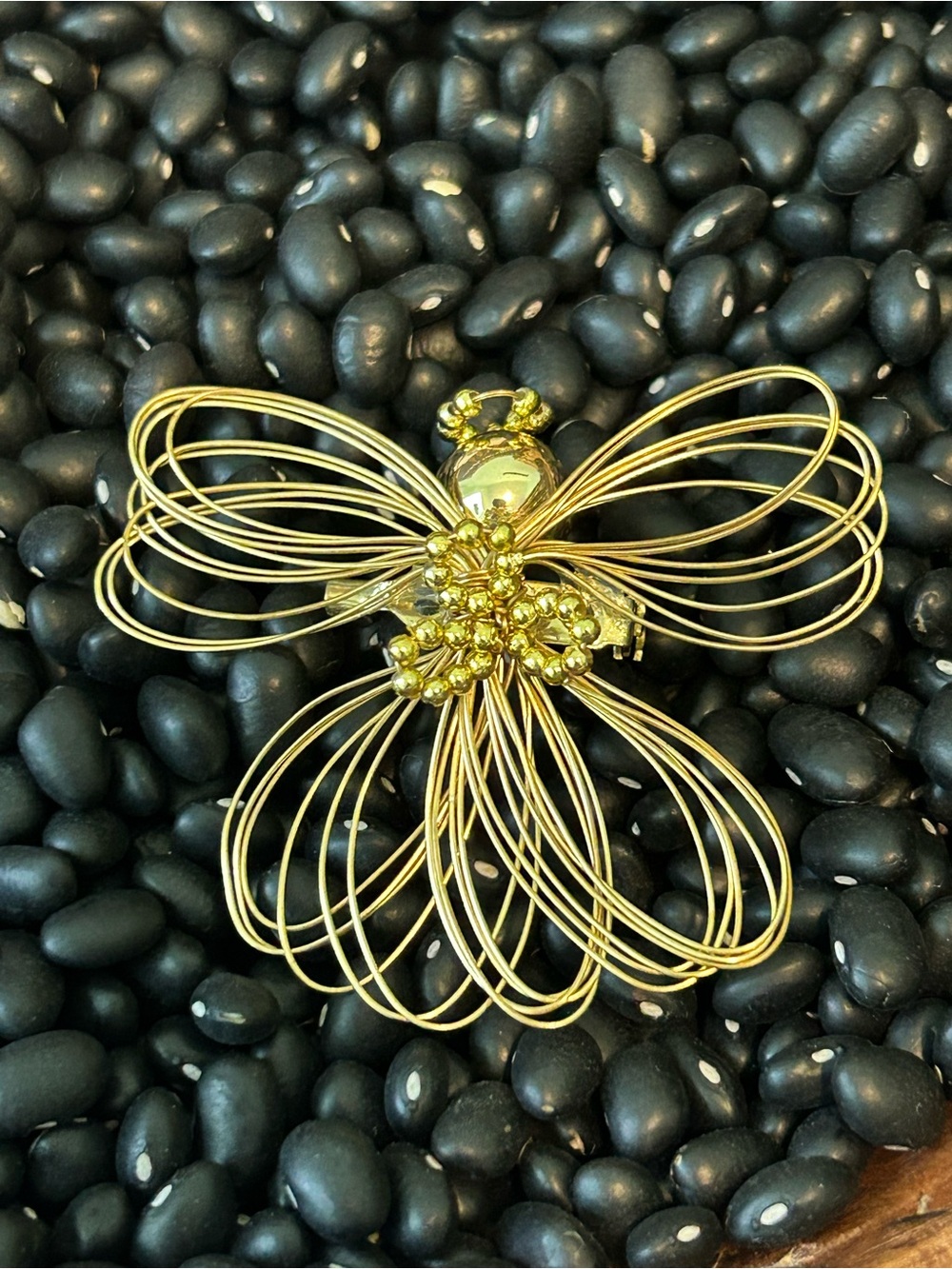 Gold Wire Angel Brooch - Elegant Women’s Jewelry